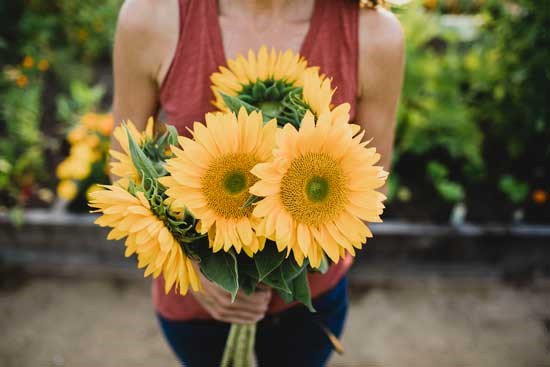 Add some color to your table by creating a bouquet for the centerpiece.